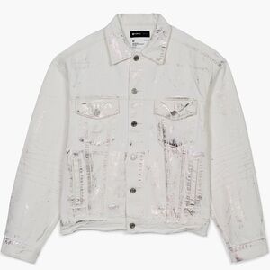 Purple Brand P027 X Ray Iridescent Wave Foil Oversized Jacket